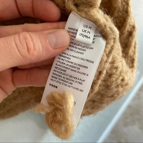 Anthropologie Camel Chunky Knit Cropped Cardigan - Picture 13 of 13